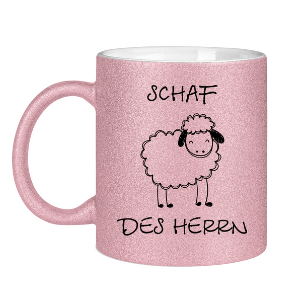 Glitzertasse schaf des herrn