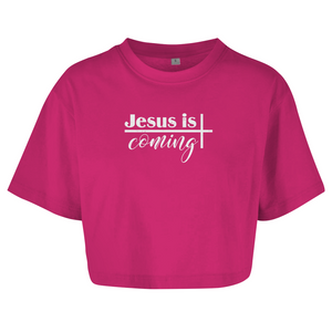 Damen Oversize Crop Top jesus is comig