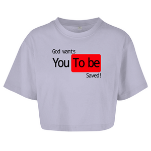 Damen Oversize Crop Top god wants you to be saved