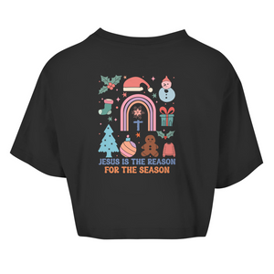 Damen Oversize Crop Top jesus is the reason for the season
