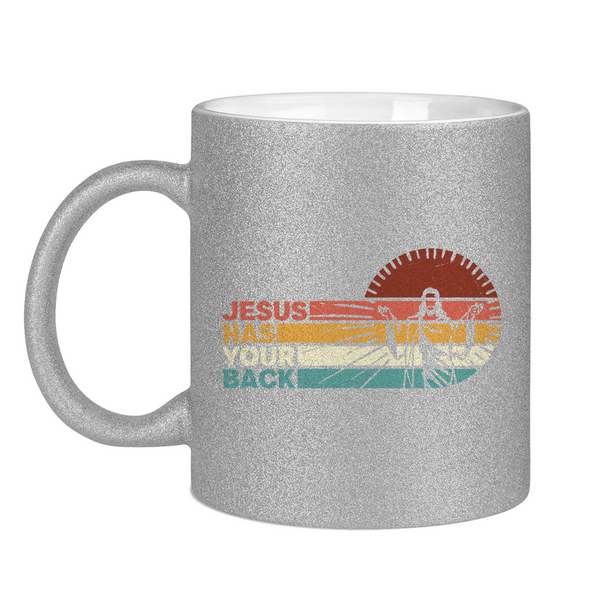 Glitzertasse jesus has your back