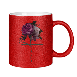 Glitzertasse jesus blume