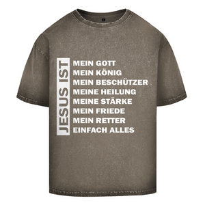 Oversize Washed T-Shirt jesus ist mein gott