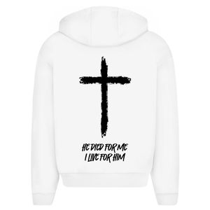 Oversize Zipper Hoodie he died for me i live for him