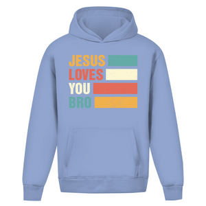 Oversize Hoodie Ohne Kordel jesus loves you bro