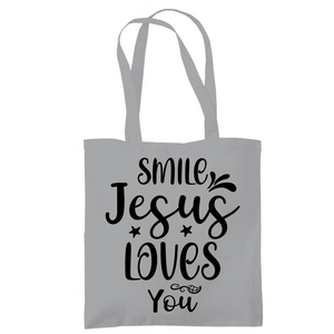 Tragetasche smile jesus loves you