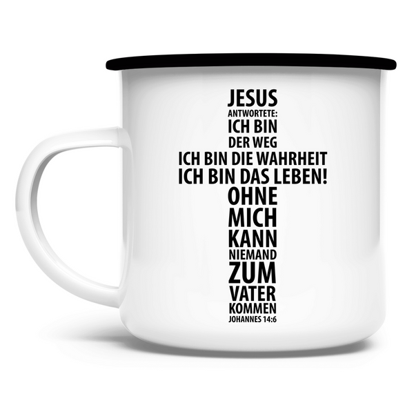 Emaille Tasse jesus antwortete