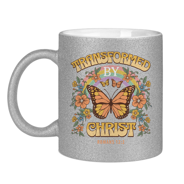 Glitzertasse transformed by christ romans 12:2