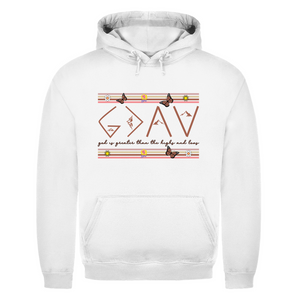 Herren Hoodie god is greater than the highs and lows