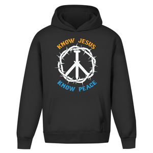 Oversize Hoodie Ohne Kordel know jesus know peace