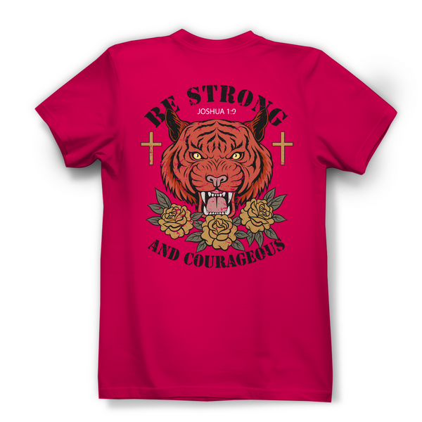 Damen Bio T-Shirt be strong and courageous joshua 1:9