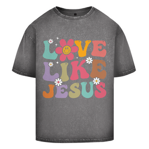 Oversize Washed T-Shirt love like jesus retro