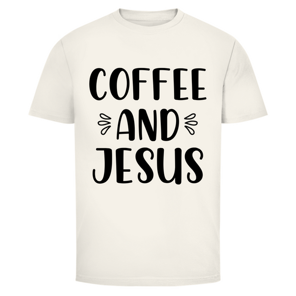 Herren T-Shirt coffee and jesus