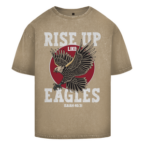 Oversize Washed T-Shirt rise up like eagles isaiah 40:31