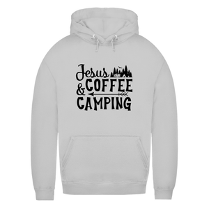 Damen Hoodie jesus coffee camping