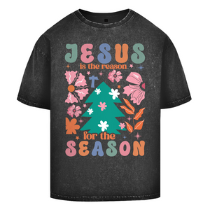 Oversize Washed T-Shirt jesus is reason for the season