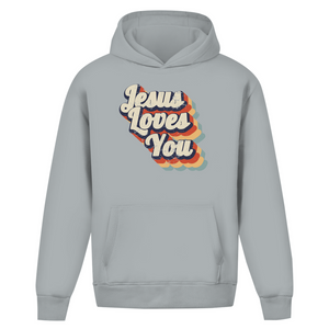 Oversize Hoodie Ohne Kordel jesus loves you