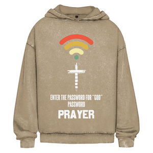 Oversize Washed Hoodie enter the password for god