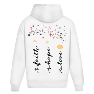 Oversize Hoodie Ohne Kordel faith hope love blumen