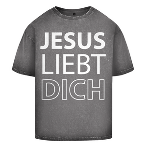 Oversize Washed T-Shirt jesus liebt dich