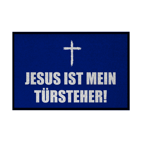 Fußmatte mit Gummirand jesus ist mein türsteher