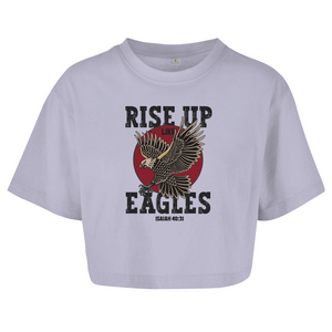 Damen Oversize Crop Top rise up like eagles isaiah 40:31