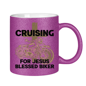 Glitzertasse cruising for jesus blessed biker
