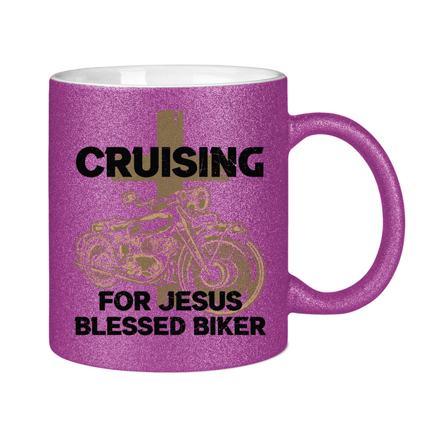 Glitzertasse cruising for jesus blessed biker