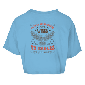 Damen Oversize Crop Top mount up with wings isaiah 40:31