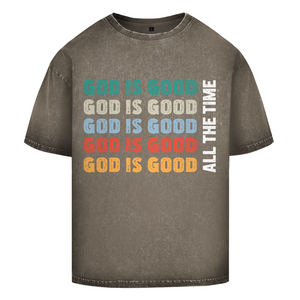 Oversize Washed T-Shirt god is good retro