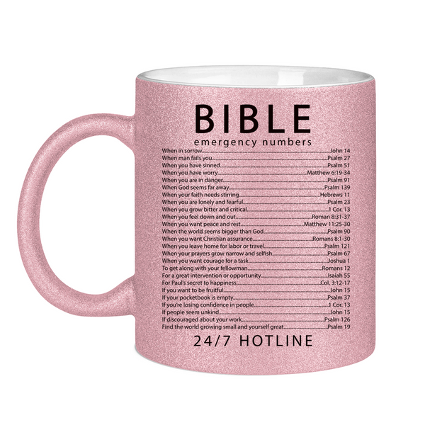 Glitzertasse bible emegrency numbers