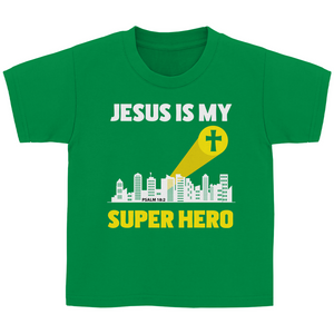 Kinder T-Shirt jesus is my superhero