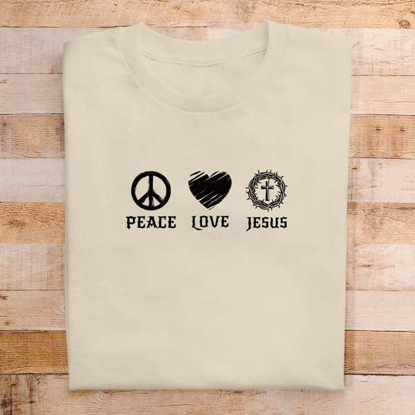 Herren T-Shirt peace love jesus