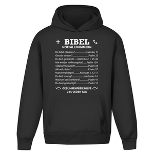 Oversize Hoodie Ohne Kordel bibel notfallnummern