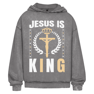 Oversize Washed Hoodie jesus is king