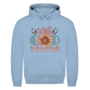 Herren Hoodie with god all things are possible