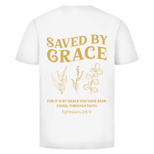 Herren T-Shirt saved by grace ehpesians 2:8-9