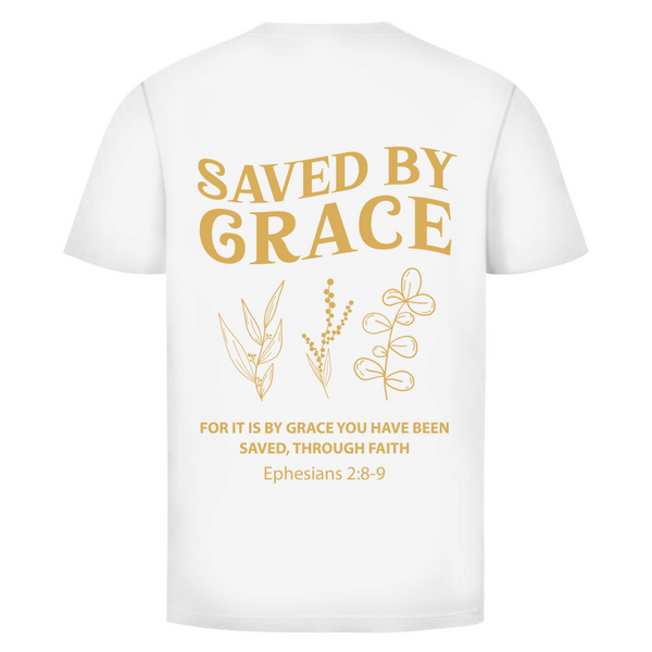 Herren T-Shirt saved by grace ehpesians 2:8-9