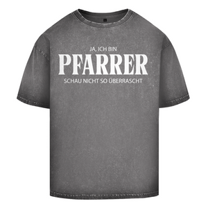 Oversize Washed T-Shirt ich bin pfarrer