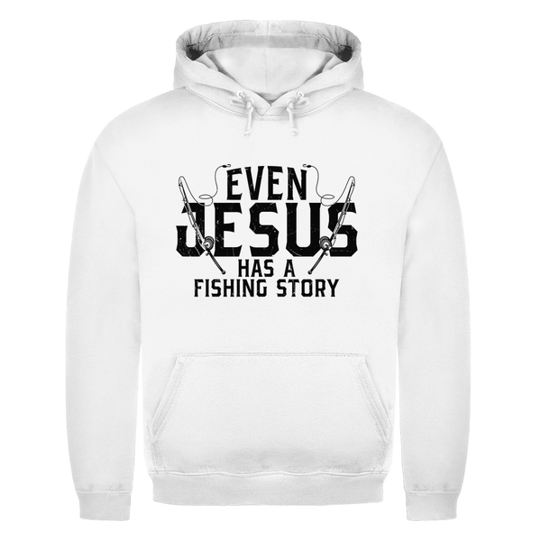 Herren Hoodie even jesus has a fishing story angler