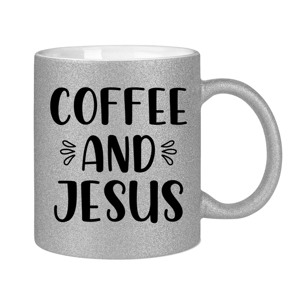 Glitzertasse coffee and jesus