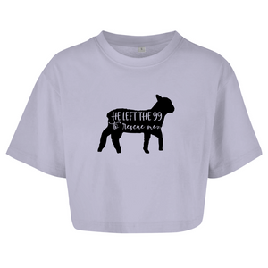 Damen Oversize Crop Top he left the 99