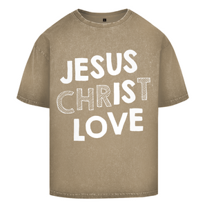 Oversize Washed T-Shirt jesus christ love