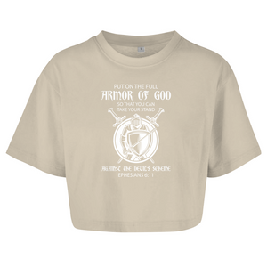 Damen Oversize Crop Top armor of god