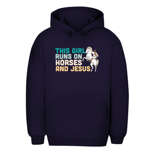 Unisex Oversize Hoodie this girl runs on horses und jesus reiterin