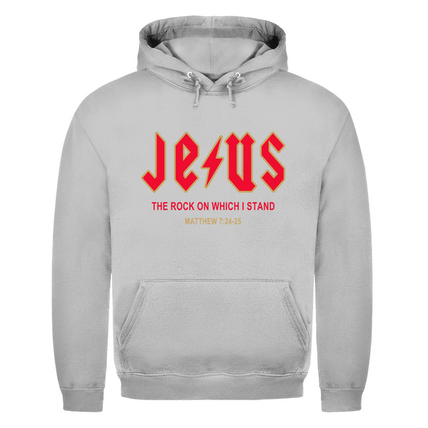 Herren Hoodie jesus the rock matthew 7:24-25