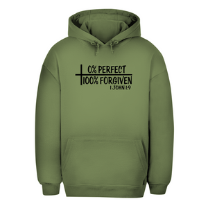 Unisex Oversize Hoodie 0% perfect 100% forgiven 1 john 1:9