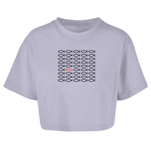 Damen Oversize Crop Top fisch symbol ICHTHYS