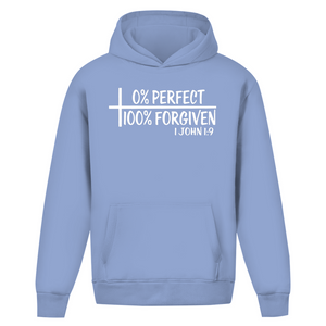 Oversize Hoodie Ohne Kordel 0% perfect 100% forgiven 1 john 1:9