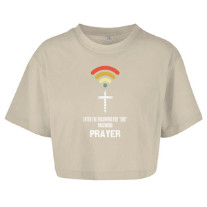 Damen Oversize Crop Top enter the password for god